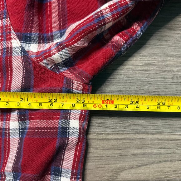 L.L. Bean Men's Scotch Plaid Flannel Shirt - Red/Navy/White - Picture 4 of 5